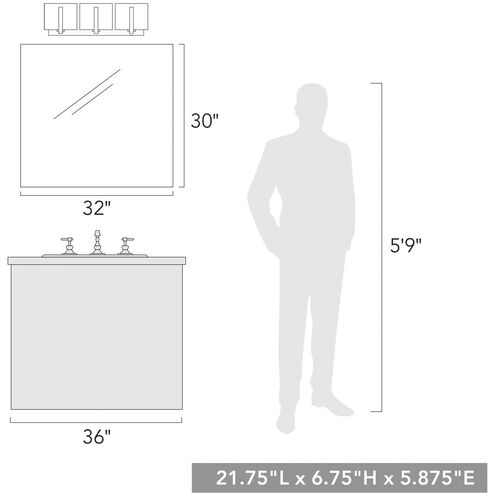 Aenon 3 Light 21.75 inch Brushed Champagne Bronze Vanity Light Wall Light